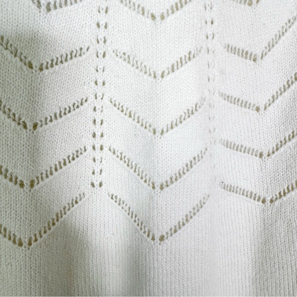 NWT Draper James Peplum Knit Pointelle Sweater Willow White Size XXL - Picture 8 of 14